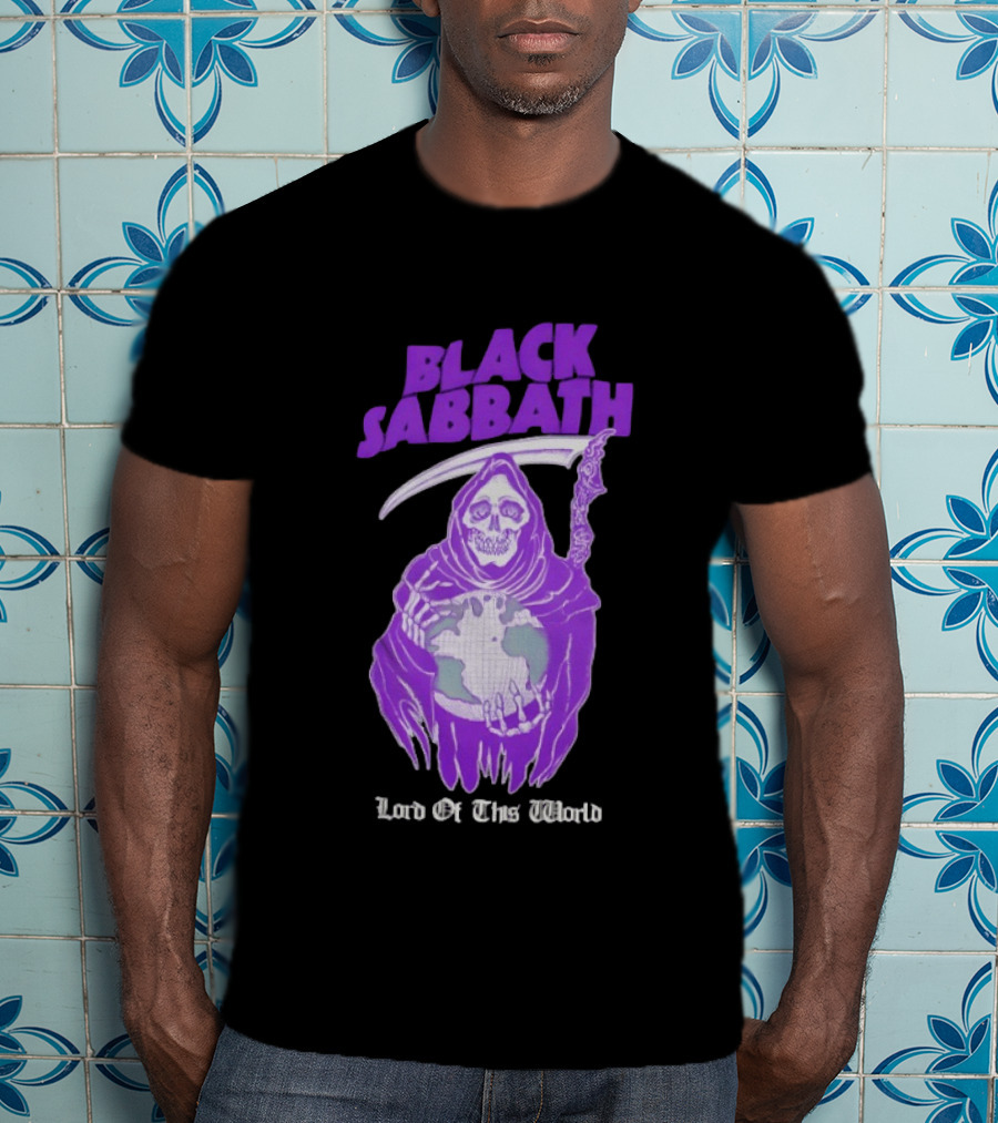 Black Sabbath Lord Of This World Grim Reaper Holding Earth T-Shirt