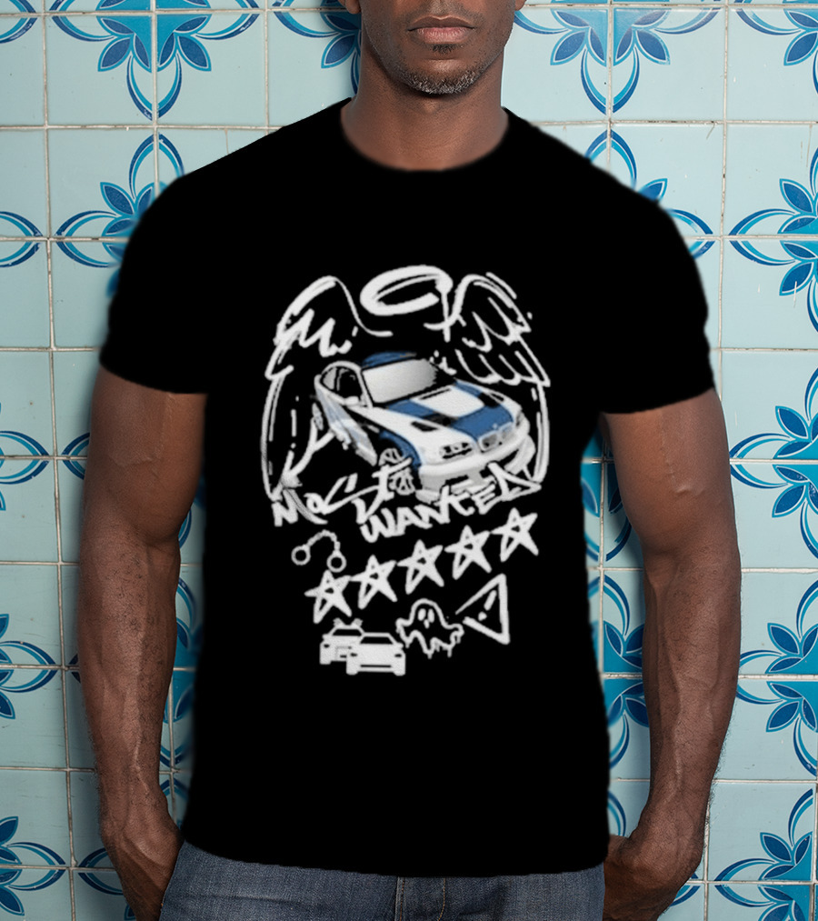 BMW M3 E46 Most Wanted Halo Angel Wings Five Stars T-Shirt