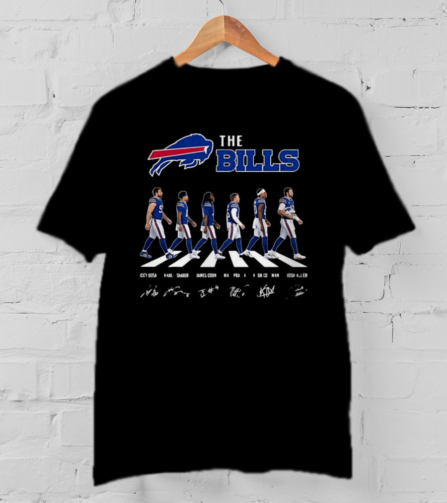 Buffalo Bills Player Abbey Road Crossing With Signatures T-Shirt
