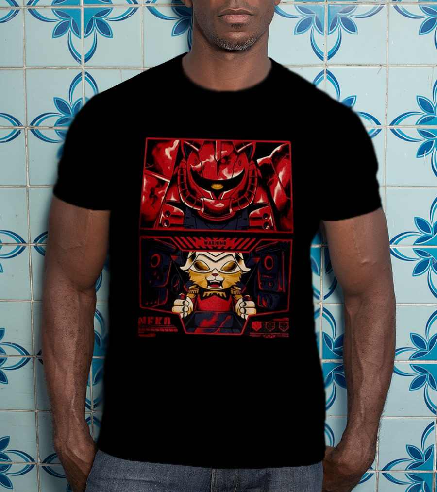 Zaku II Cat Aznable Char Aznable Gundam Anime Warning Meow T-Shirt