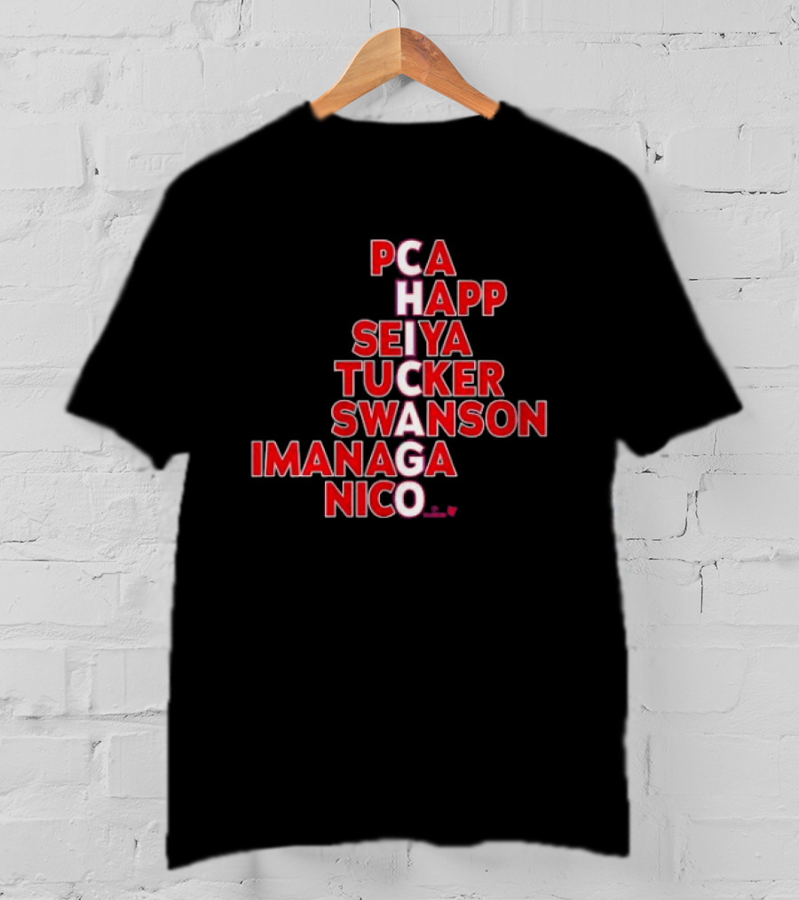 PCA Happ Seiya Tucker Swanson Imanaga Nico Chicago Bulls T-Shirt