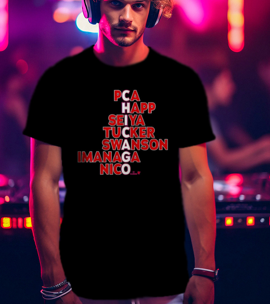 PCA Happ Seiya Tucker Swanson Imanaga Nico Chicago Bulls T-Shirt