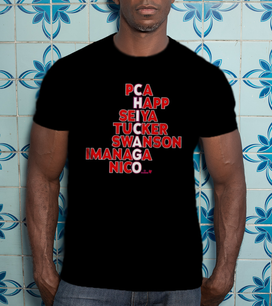 PCA Happ Seiya Tucker Swanson Imanaga Nico Chicago Bulls T-Shirt