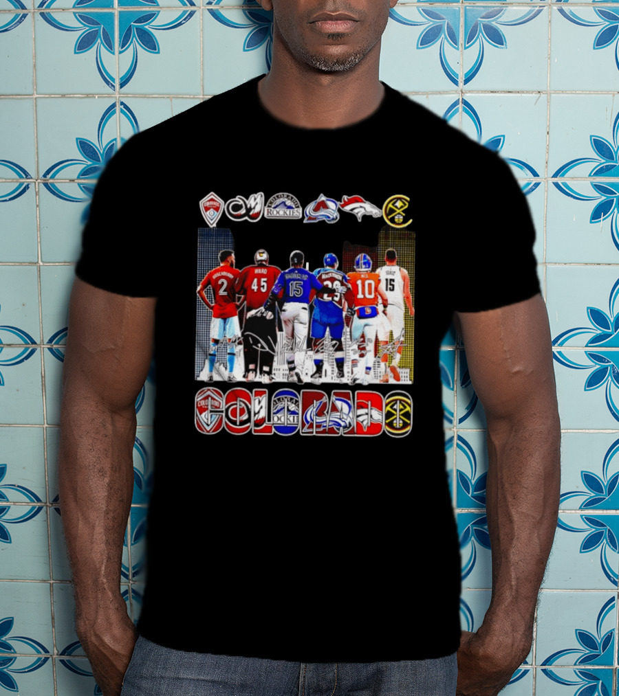 Colorado Rapids Mammoth Rockies Avalanche Broncos Nuggets Players Signatures T-Shirt