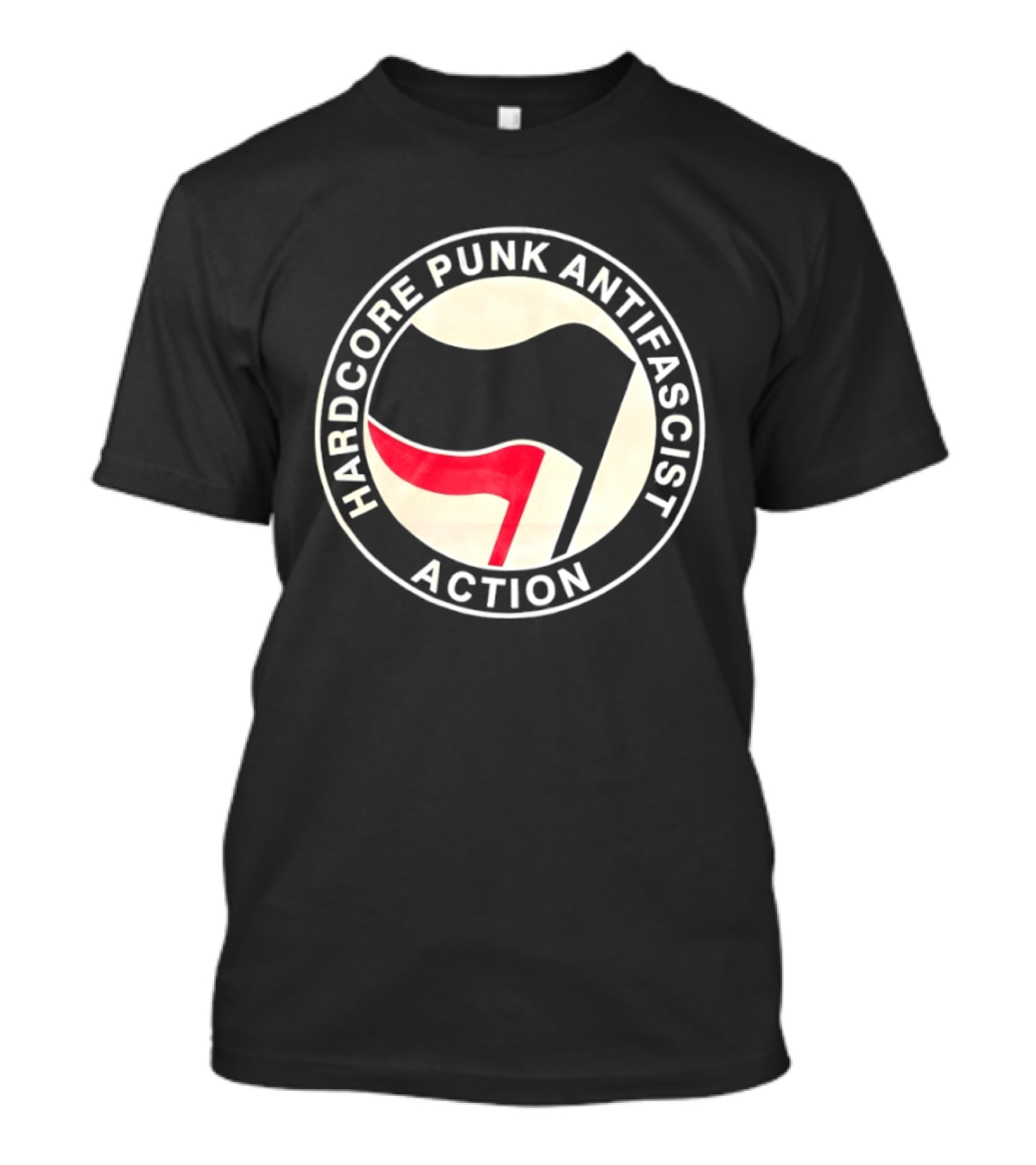 Hardcore Punk Antifascist Action Red Flag T-Shirt