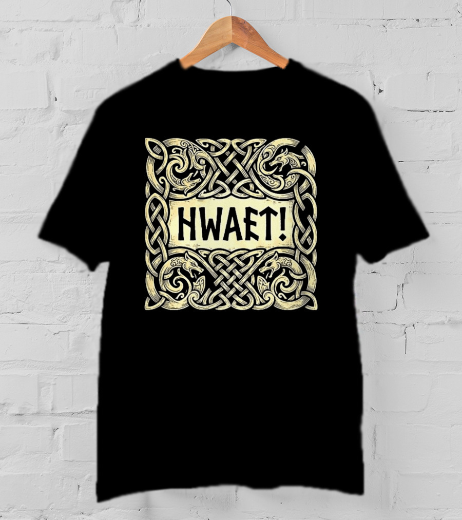 Hwaet Beowulf Viking Knotwork T-Shirt