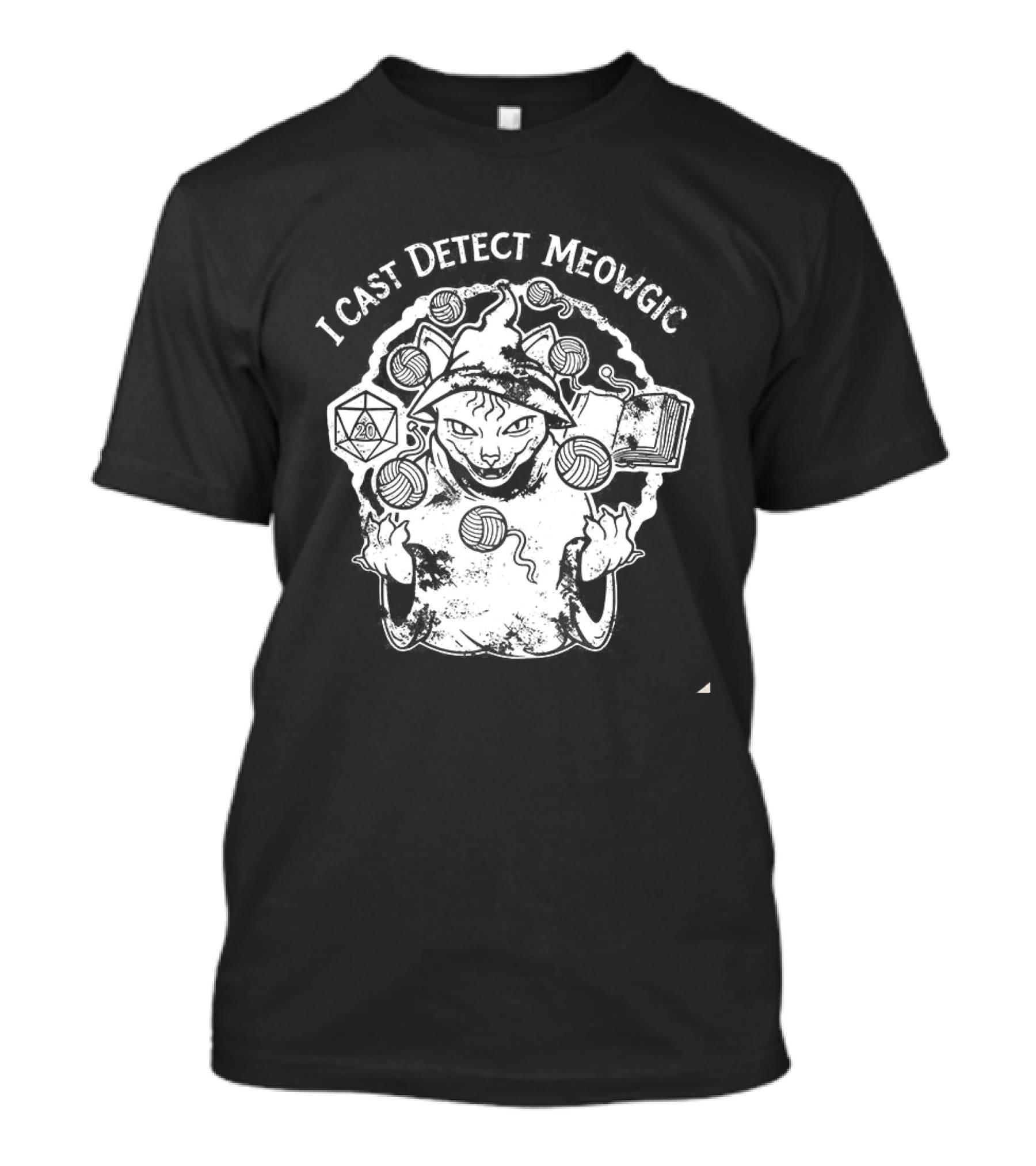 I Cast Detect Meowgic Dungeons And Dragons Dice Cat Fantasy Adventure T-Shirt