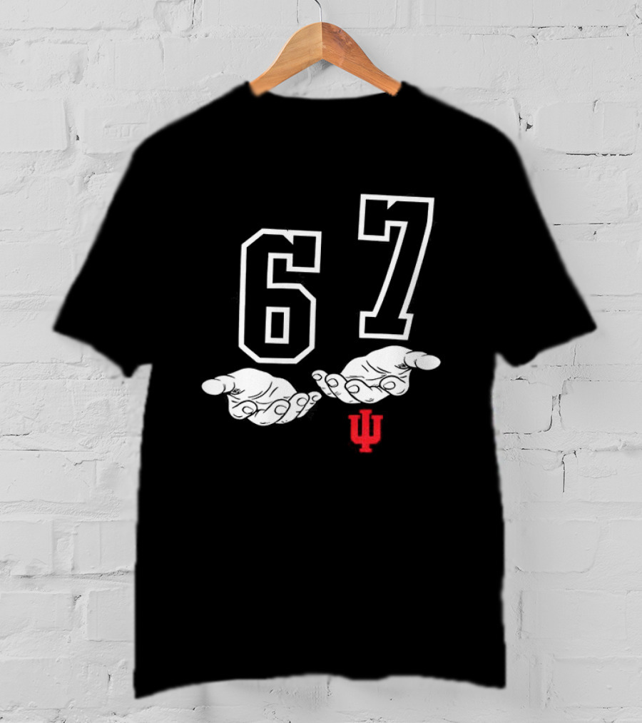 Indiana Hoosiers Football 67 Hand Gesture T-Shirt