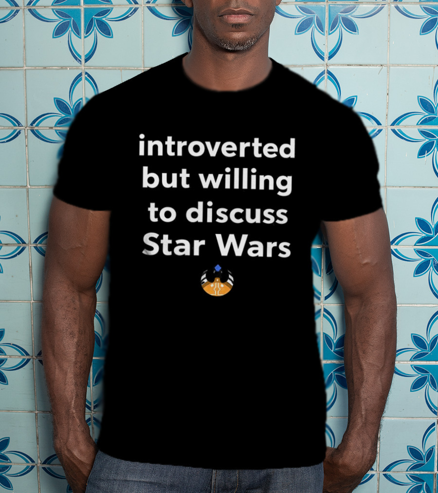 Introverted But Willing To Discuss Star Wars With Jedi Mandalorian Helmet T-Shirt