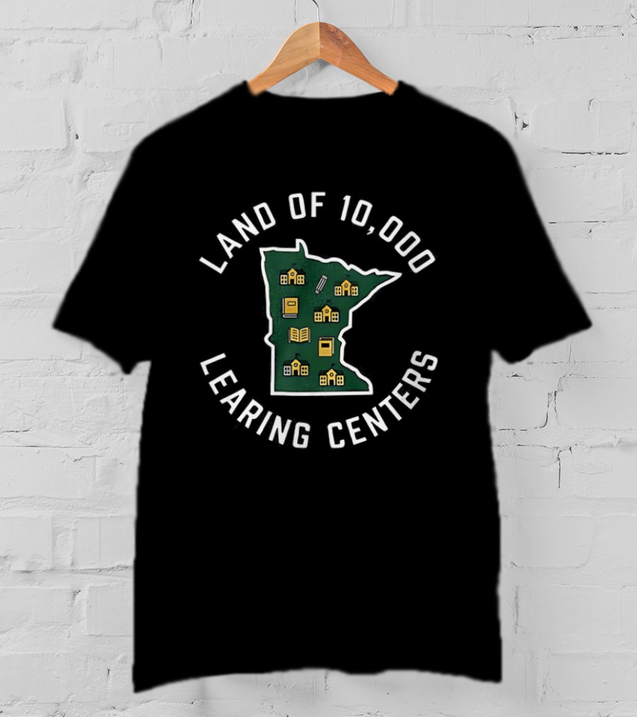 Land Of 10000 Learning Centers Map Minnesota Education T-Shirt