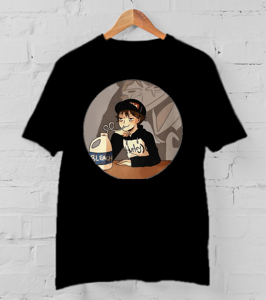 Leafy Hurley Drinking Bleach Meme Gaming Dark Light T-Shirt