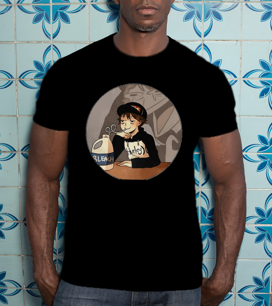Leafy Hurley Drinking Bleach Meme Gaming Dark Light T-Shirt