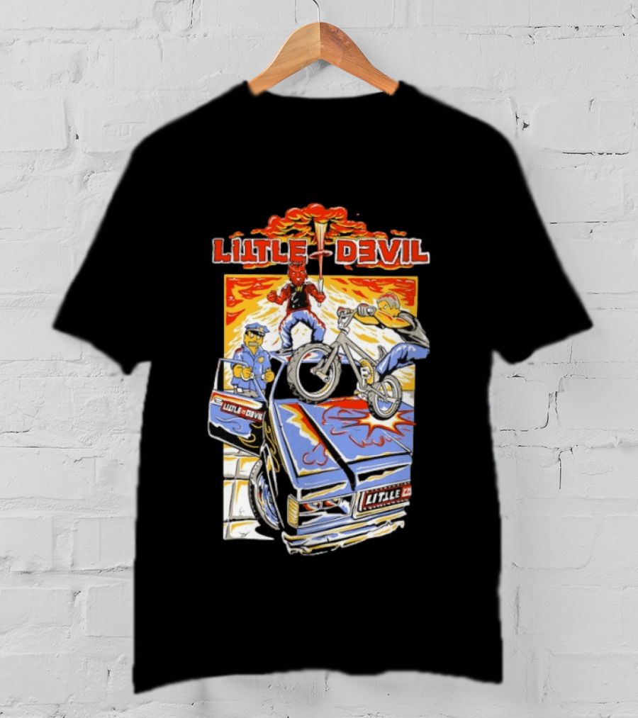 Little Devil BMX Police Chase Red Character And Van T-Shirt