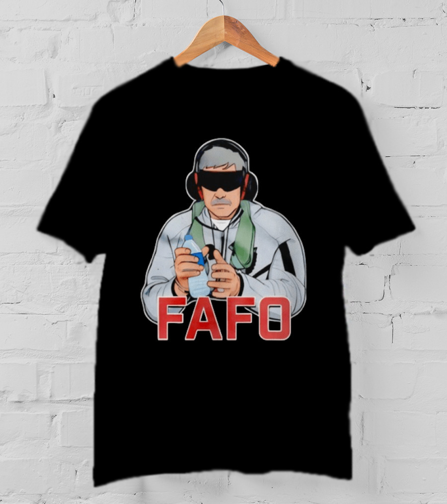 FAFO Maduro Character With Headphones And Water Bottle T-Shirt