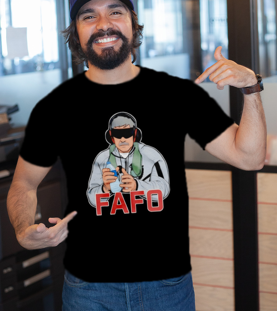 FAFO Maduro Character With Headphones And Water Bottle T-Shirt