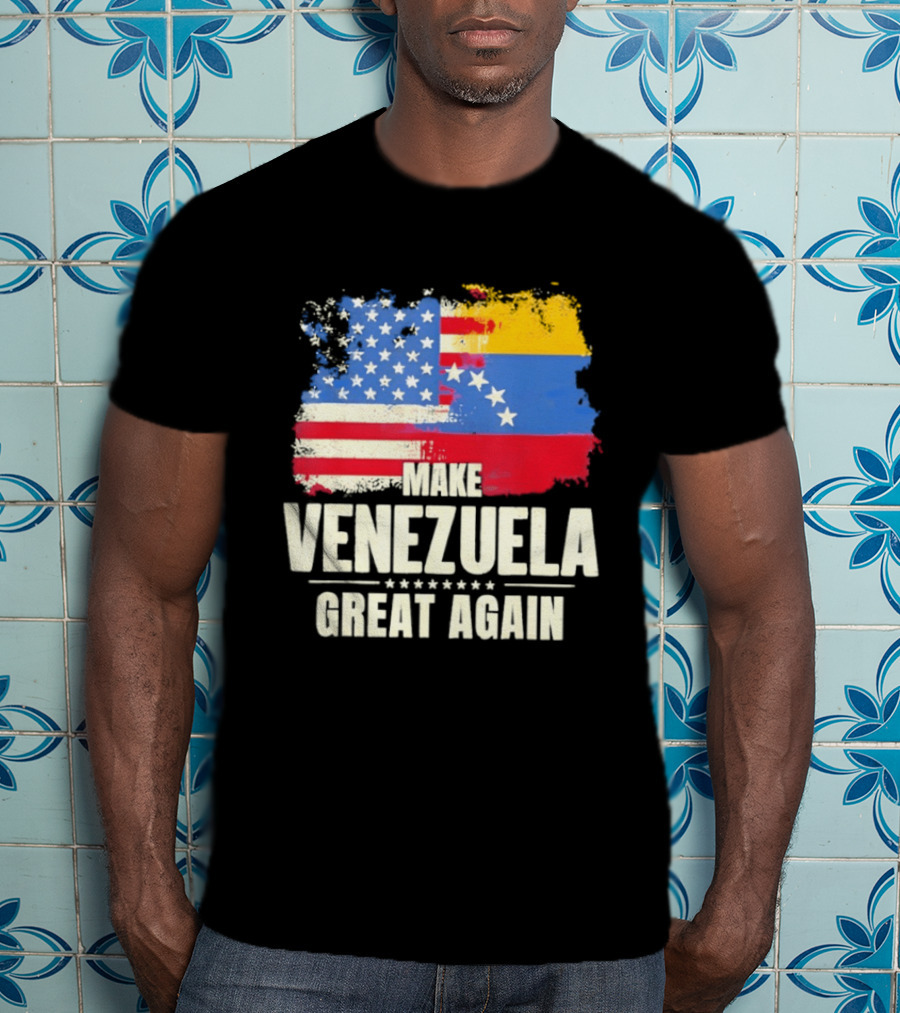 Make Venezuela Great Again USA Flag Fusion T-Shirt