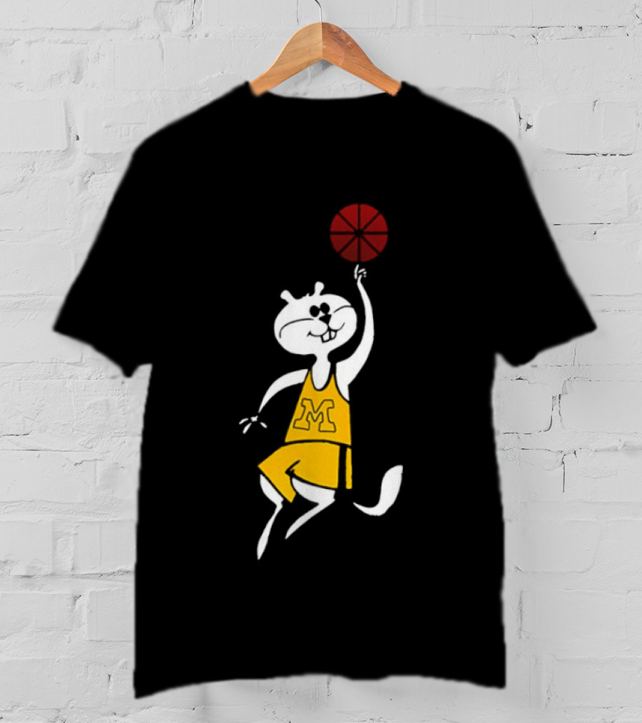 Minnesota Goldy M Basketball Mascot Spinning Ball Sports Team Spirit T-Shirt