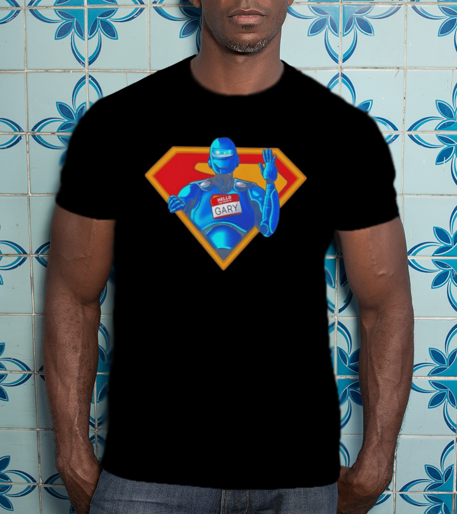 Gary Robot Superman Parody With Nametag T-Shirt