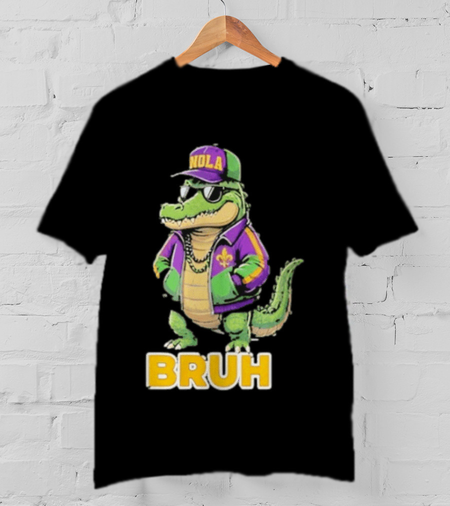 New Orleans Alligator Nola Bruh Mardi Gras Party Vibe T-Shirt