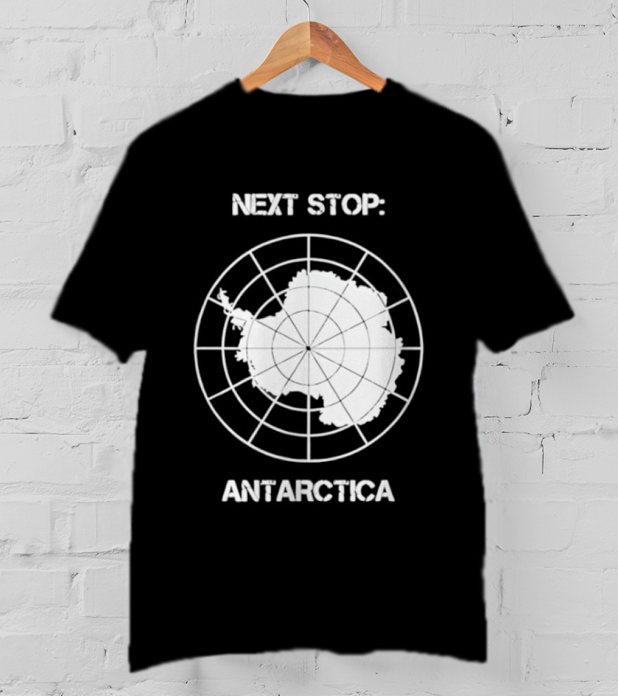 Next Stop Antarctica Map Outline Adventure T-Shirt