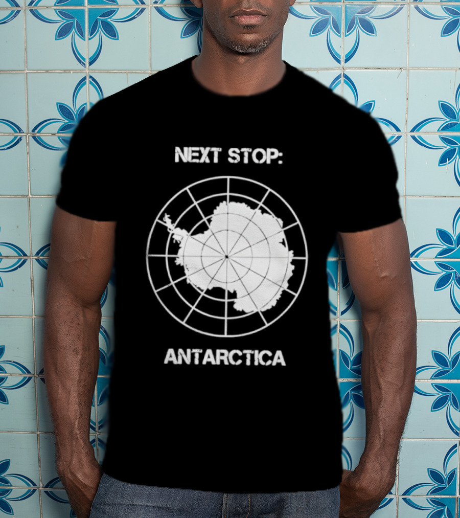 Next Stop Antarctica Map Outline Adventure T-Shirt