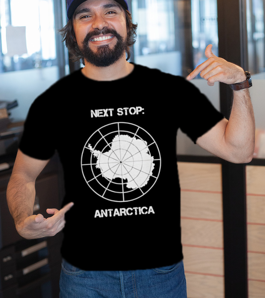 Next Stop Antarctica Map Outline Adventure T-Shirt