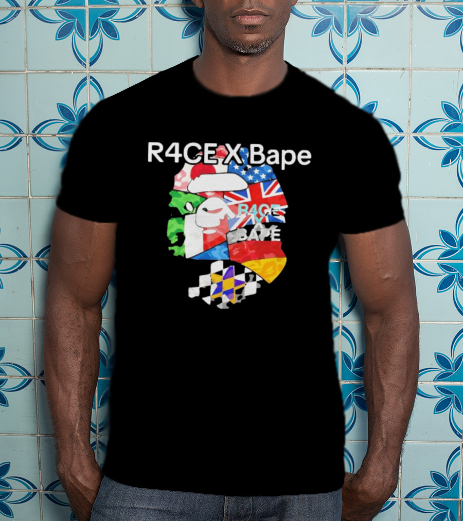 R4CE X Bape International Flags Collaboration T-Shirt