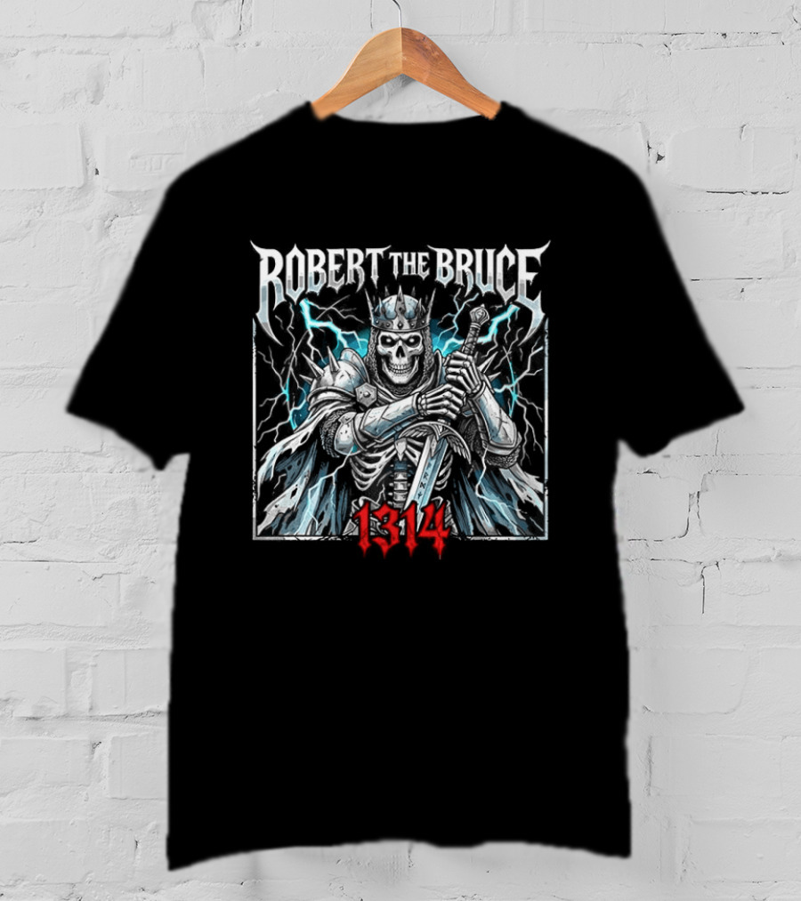 Robert The Bruce 1314 Scottish King Lightning Battle Scene T-Shirt