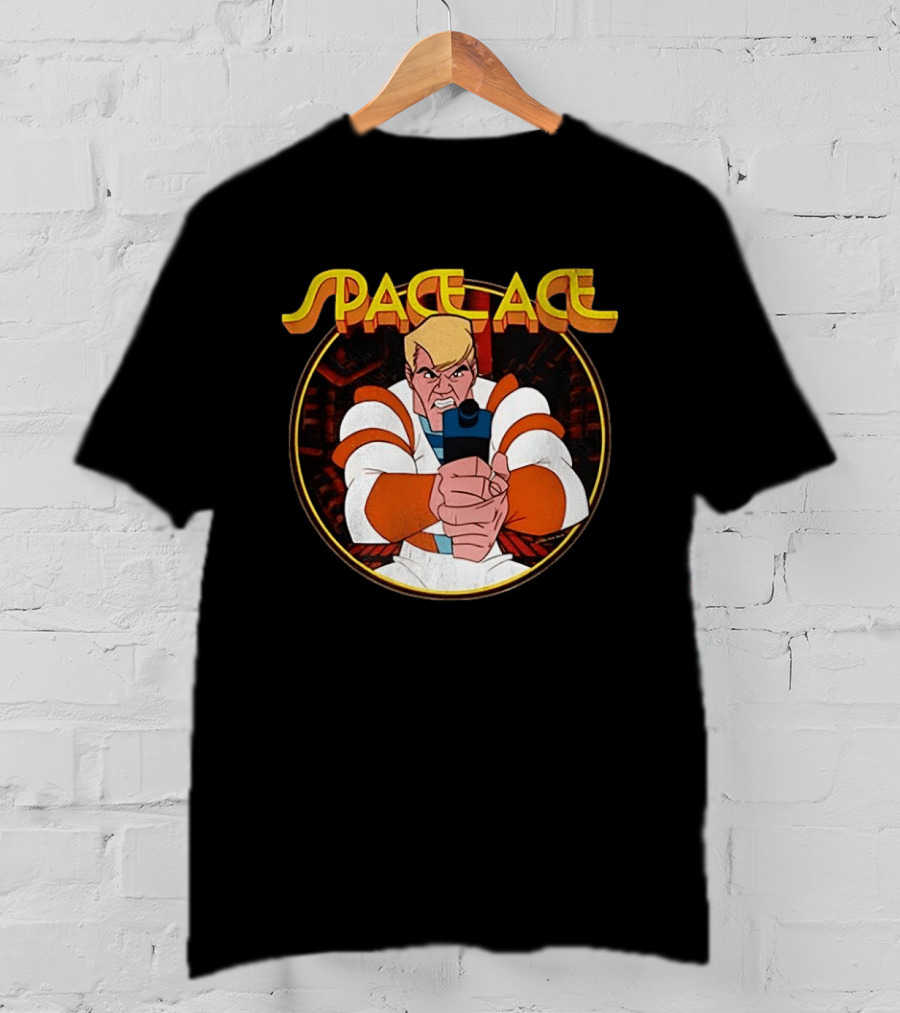 Space Ace Classic Video Game Hero With Blaster T-Shirt