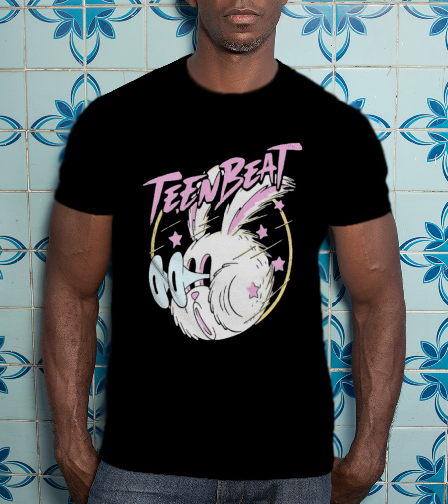 Teen Beat Blink Bunny Whimsical Pastel Stars Emo Vibe T-Shirt