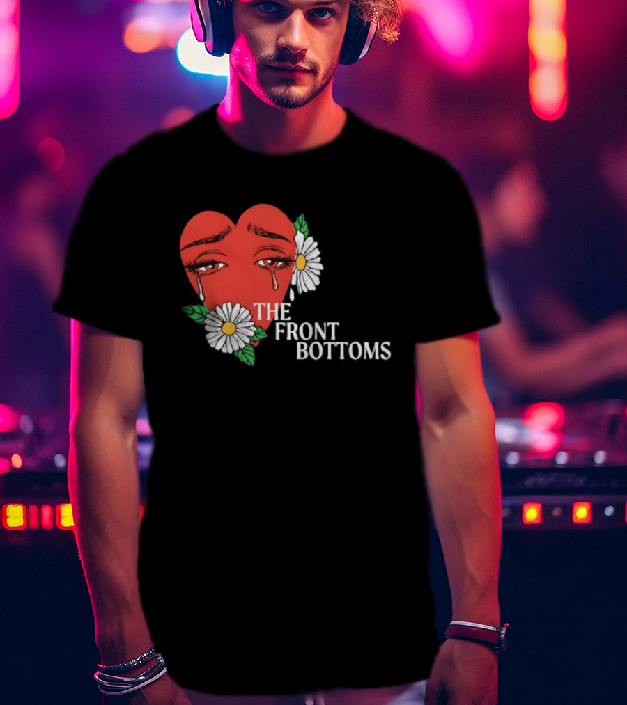 The Front Bottoms Heart With Crying Eyes And Daisies T-Shirt