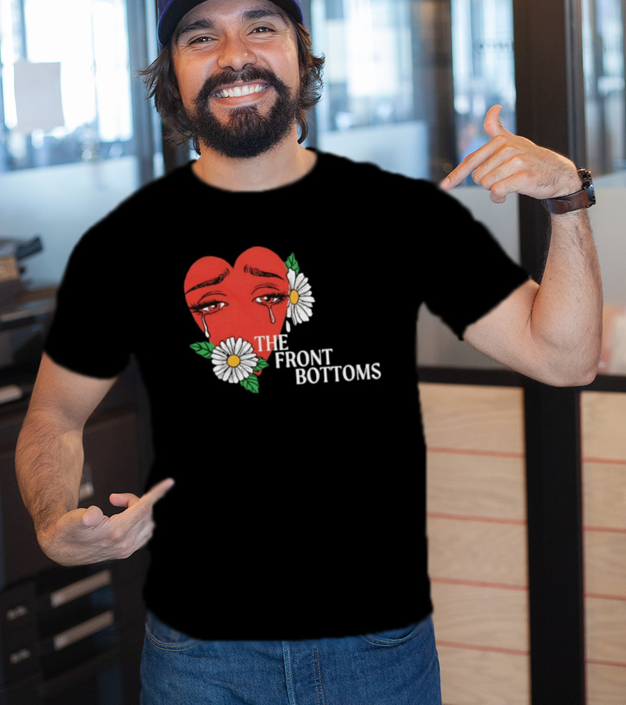 The Front Bottoms Heart With Crying Eyes And Daisies T-Shirt