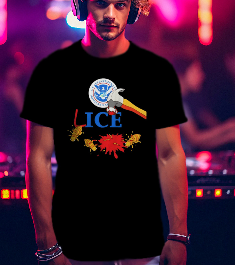 U.S. Department Of Homeland Security ICE Lice Hammer Bugs T-Shirt