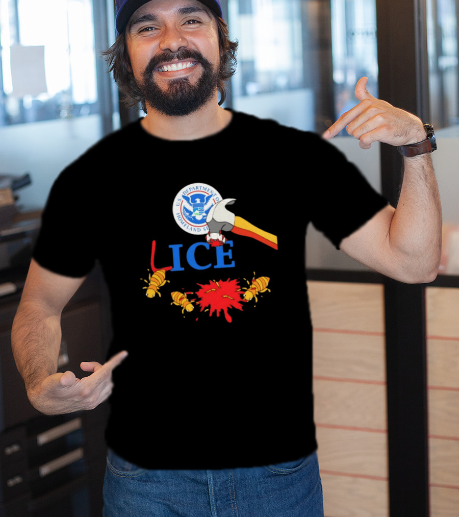U.S. Department Of Homeland Security ICE Lice Hammer Bugs T-Shirt