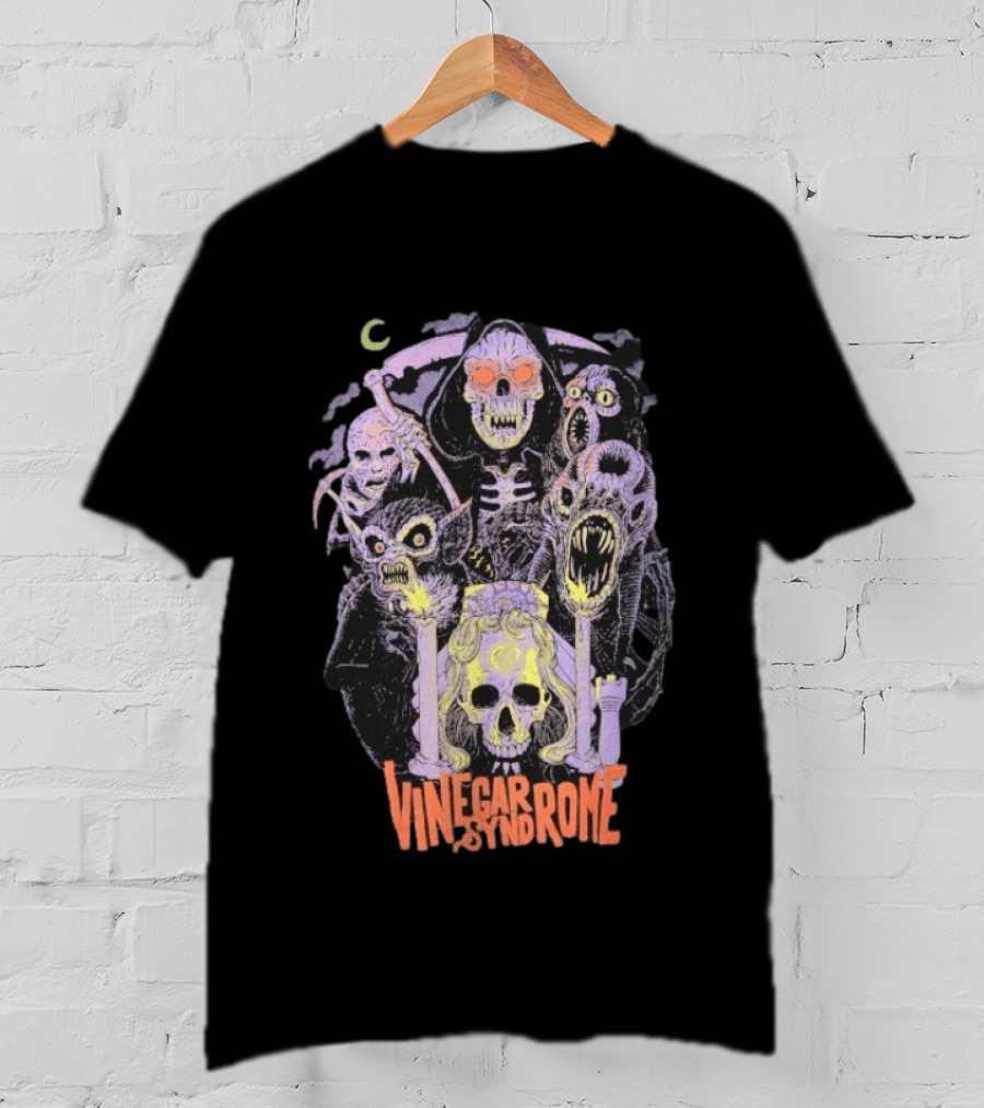 Vinegar Syndrome Spookies Horror Monsters Skeletons And Creatures Collection T-Shirt