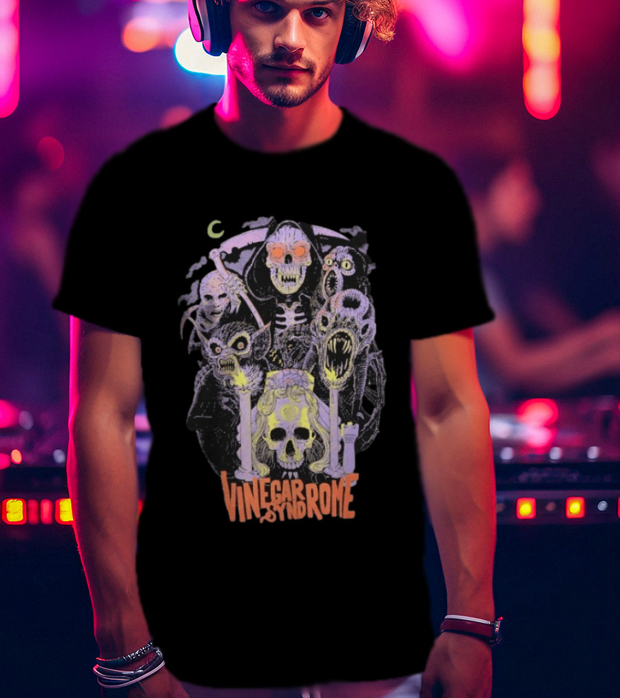 Vinegar Syndrome Spookies Horror Monsters Skeletons And Creatures Collection T-Shirt