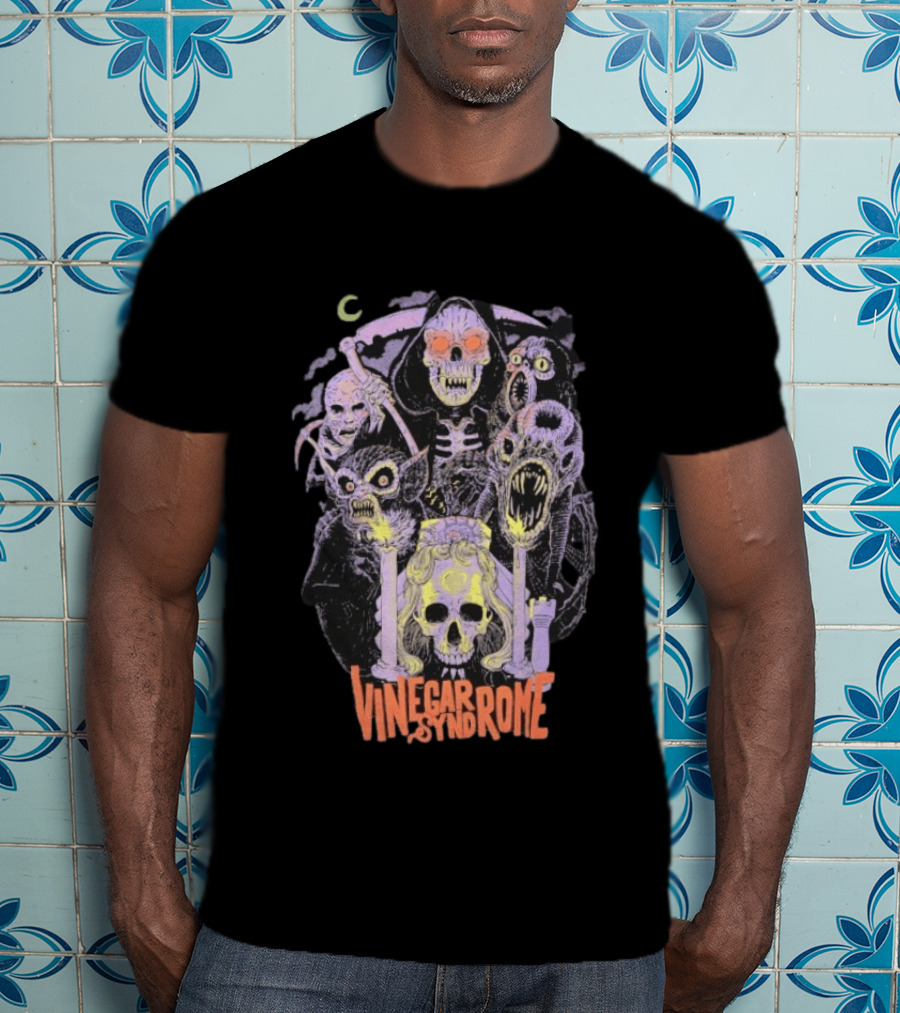Vinegar Syndrome Spookies Horror Monsters Skeletons And Creatures Collection T-Shirt