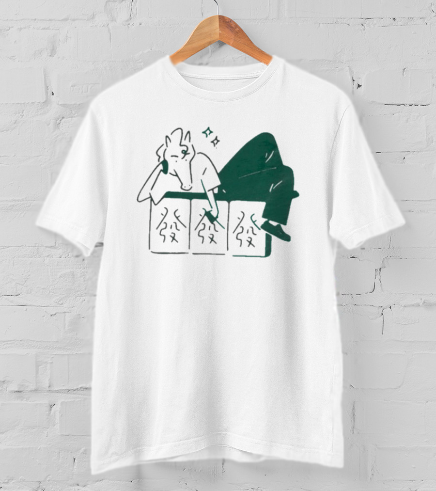 Aforarcade Lucky Horse Resting On Abstract Boxes With Stars T-Shirt