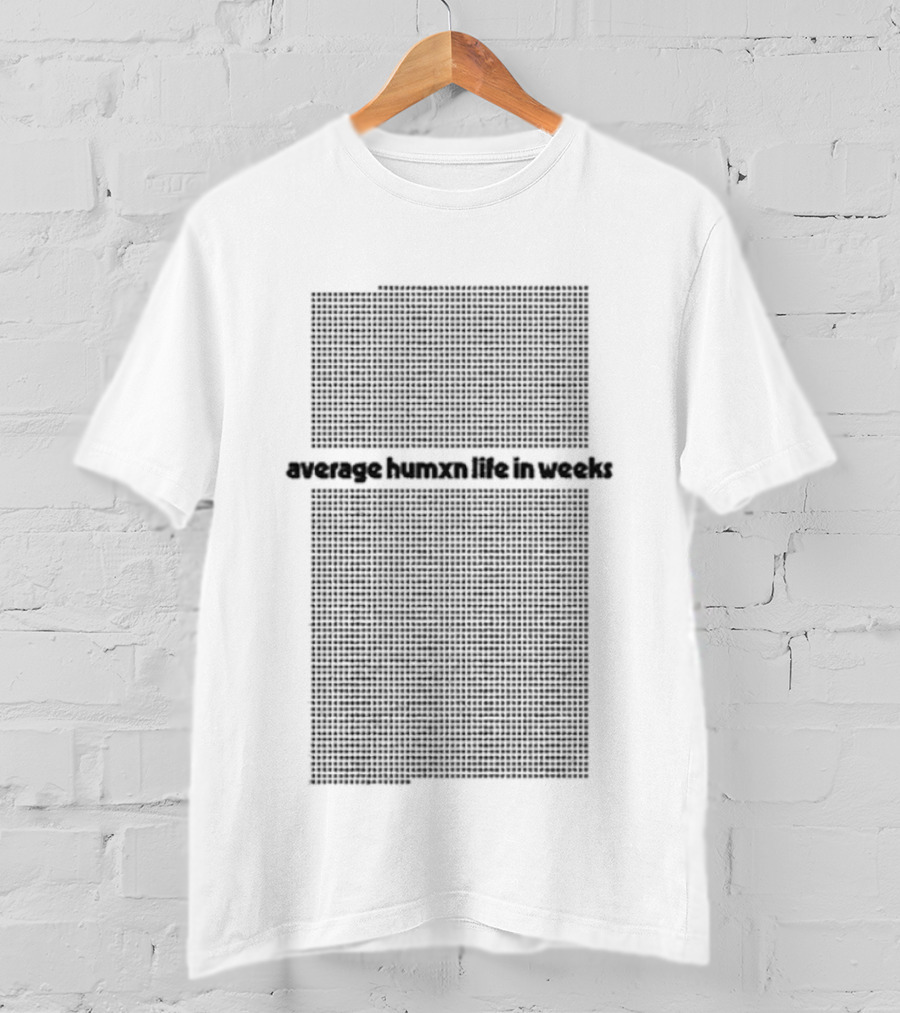 Average Human Life In Weeks Humxn Memento Mori Chart T-Shirt