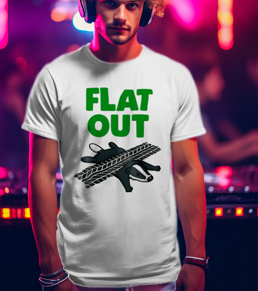Flat Out Badger Roadkill Humorous T-Shirt