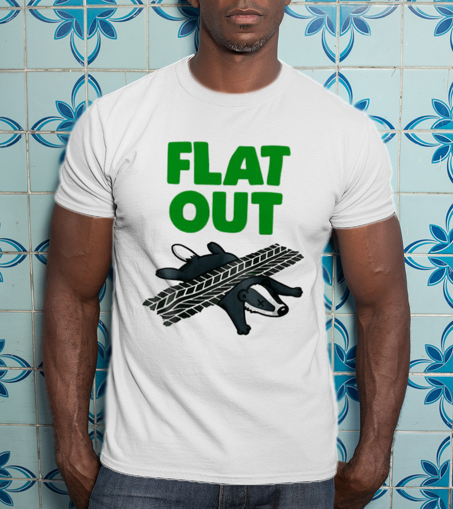 Flat Out Badger Roadkill Humorous T-Shirt