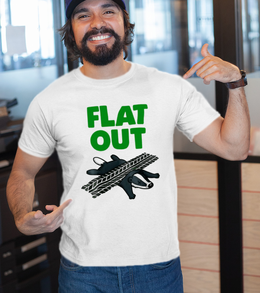 Flat Out Badger Roadkill Humorous T-Shirt