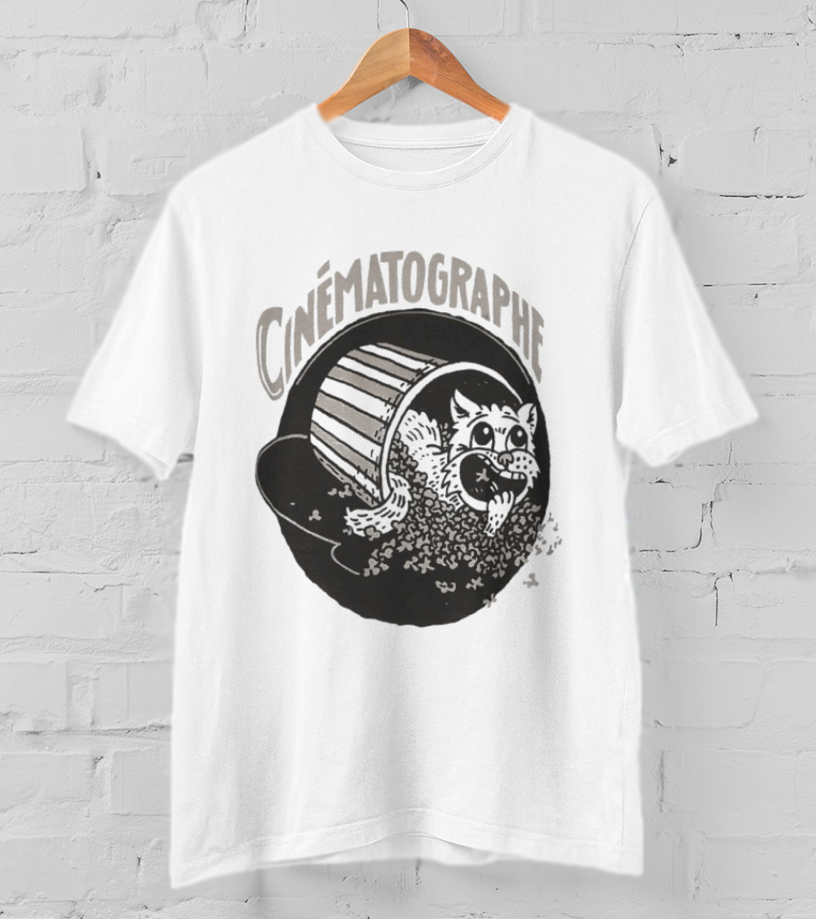 Cinématographe Feral Popcorn Cat Burst T-Shirt