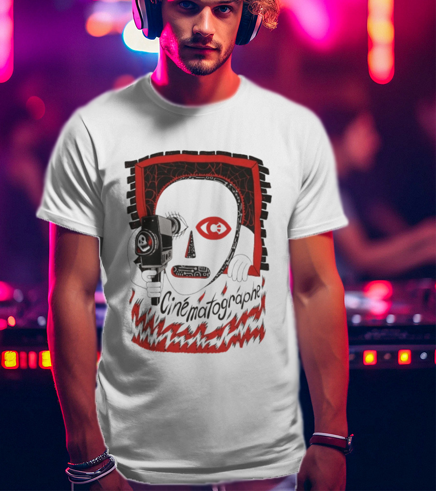 Cinématographe Peeping Tom Red Mask Camera T-Shirt