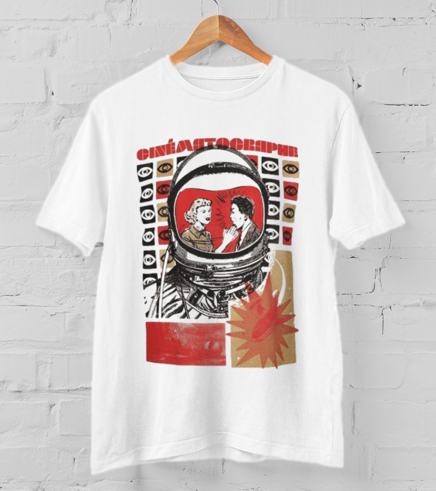 Cinématographe Pulp Fiction Astronaut Retro Sci Fi Pop T-Shirt