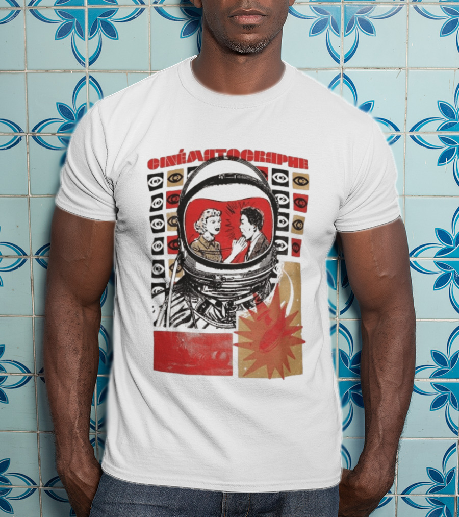 Cinématographe Pulp Fiction Astronaut Retro Sci Fi Pop T-Shirt