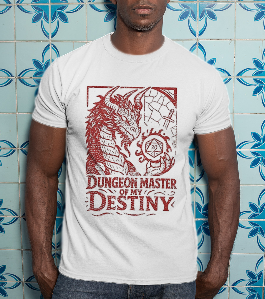 Dungeon Master Of My Destiny 20 Sided Dice Dragon Dungeons And Dragons T-Shirt