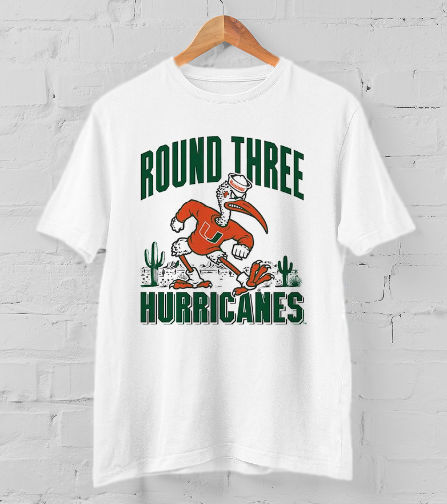 Miami Hurricanes Round Three Sebastian The Ibis NCAA T-Shirt