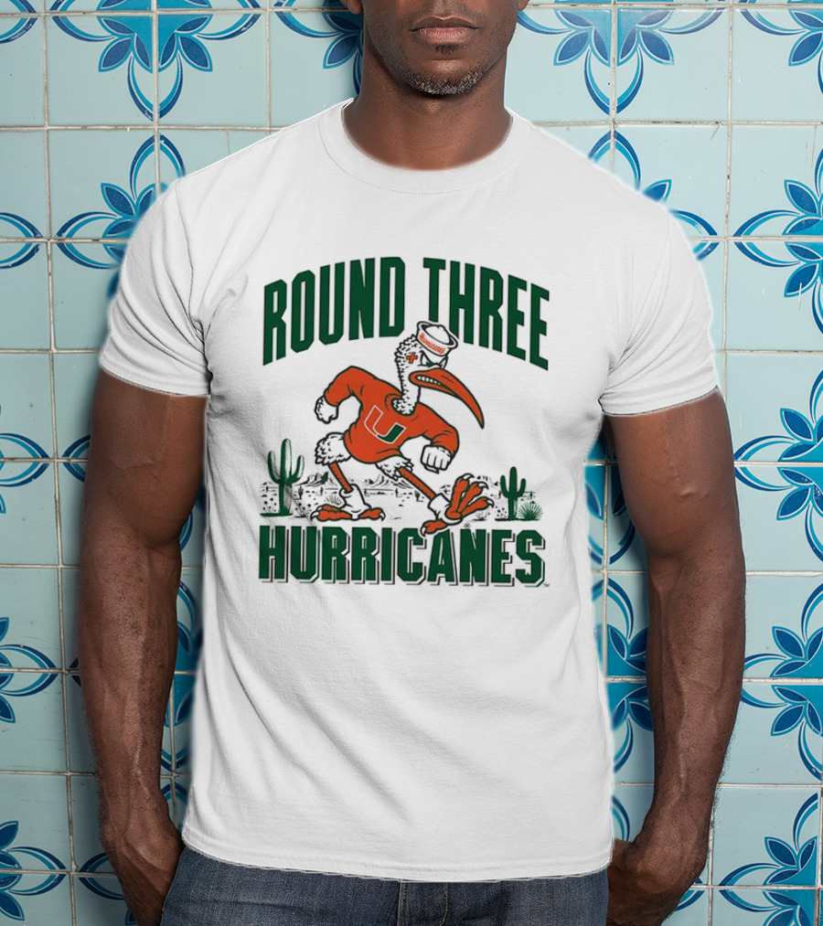 Miami Hurricanes Round Three Sebastian The Ibis NCAA T-Shirt