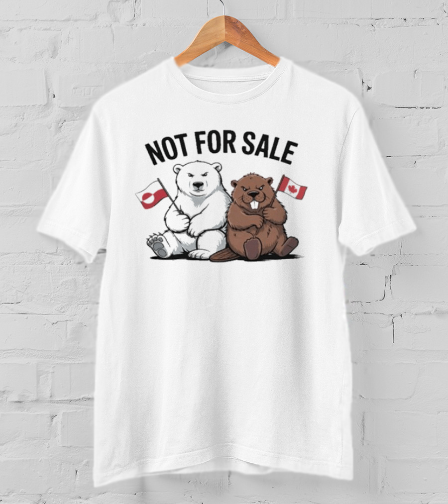 Not For Sale Greenland Canada Bears Flags T-Shirt